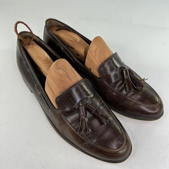 Bally Of Switzerland Adam Loafer Shoes Men US 10.5 B Brown Leather Brogue Tassel main image 4